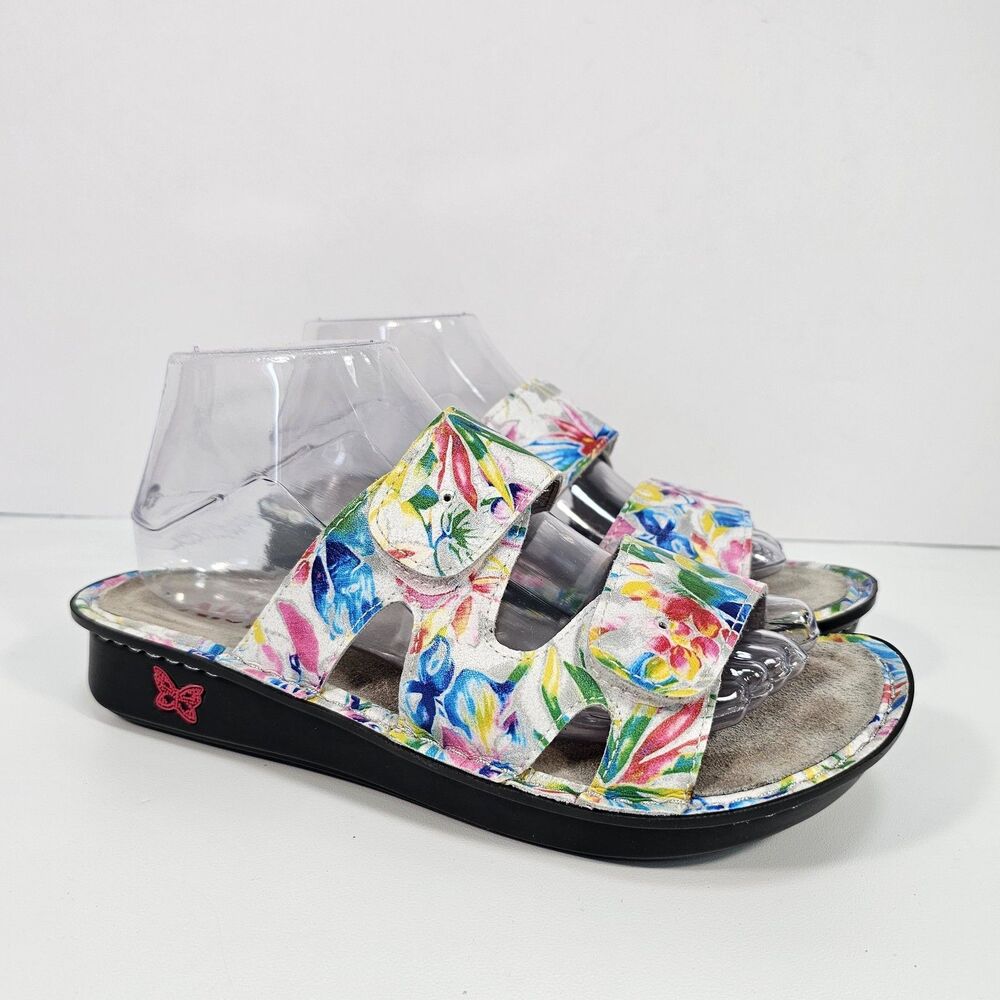Allegria Violette Mai Thai Floral Leather Comfort Sandal EU 38